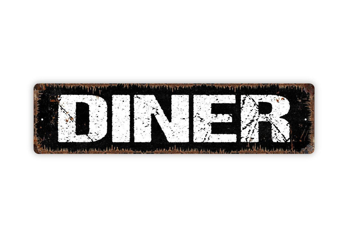 Diner Sign - Restaurant Cafe Kitchen Pantry Come Eat Farmhouse Style Vinyl Sticker Or Street Metal Sign or Door Name Plate Plaque