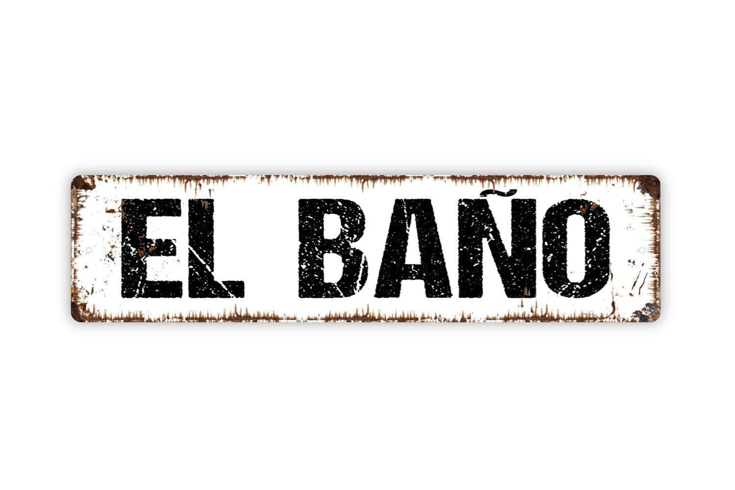 El Bano Sign - Bathroom Restroom Vinyl Sticker Or Metal Street Sign or Door Name Plate Plaque