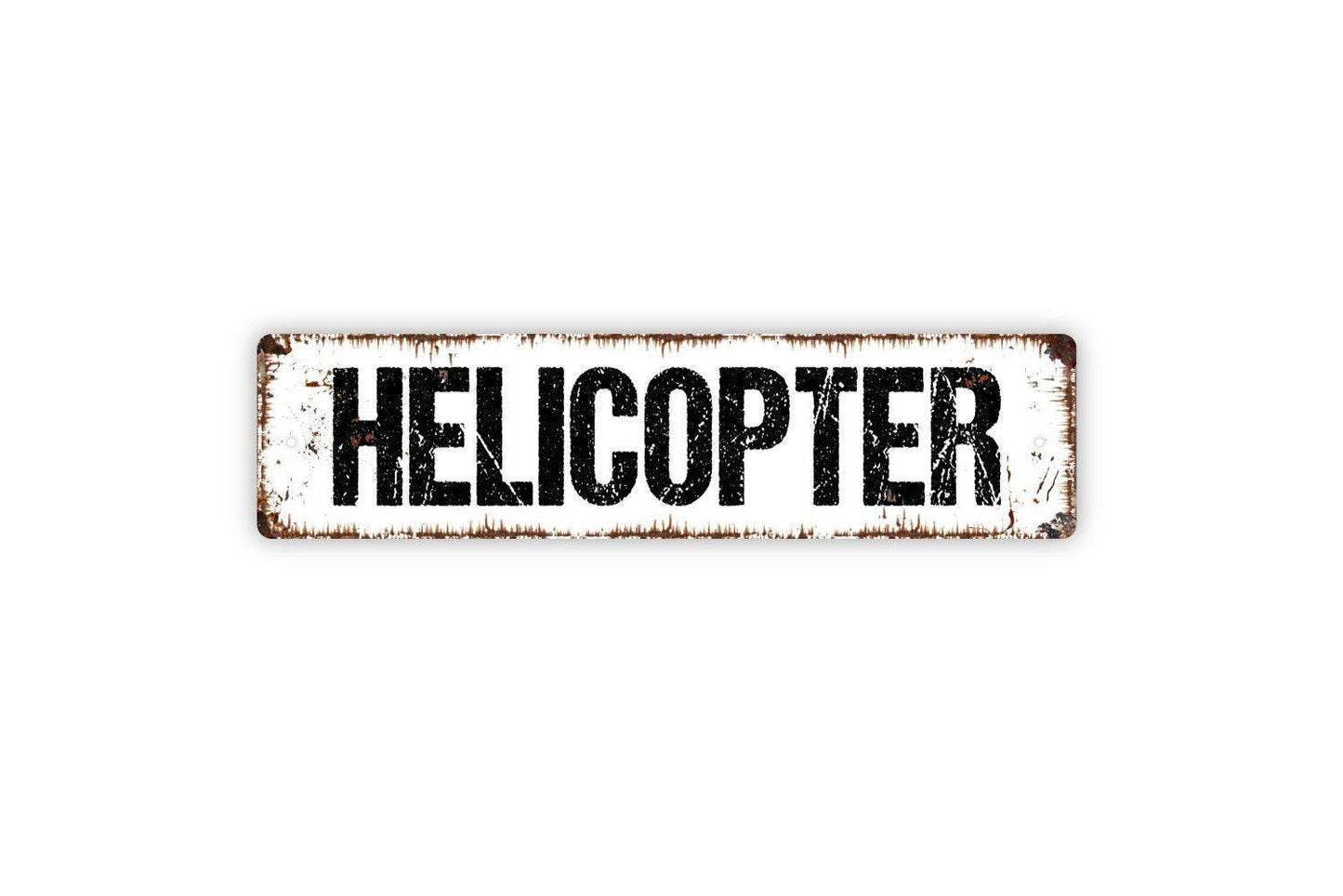 Helicopter Sign Metal or Vinyl Sticker | Aviation Wall Decor | Pilot Gift Sign | Military Helicopter Sticker | Flight School or Hangar Art