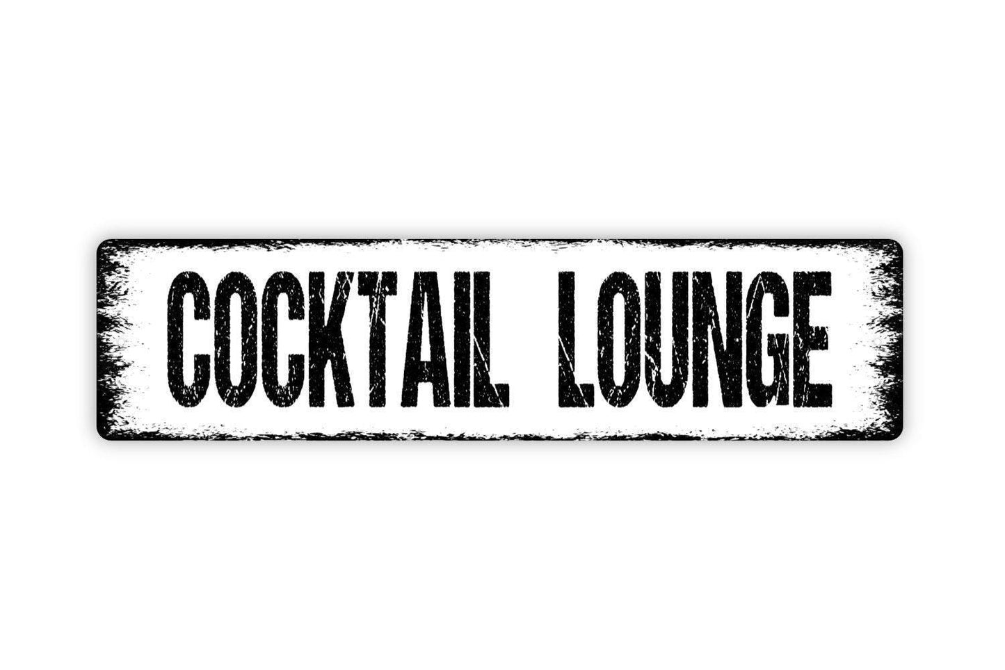Cocktail Lounge Sign - Bar Pub Drinks Mocktails Vinyl Sticker Or Street Metal Sign or Door Name Plate Plaque