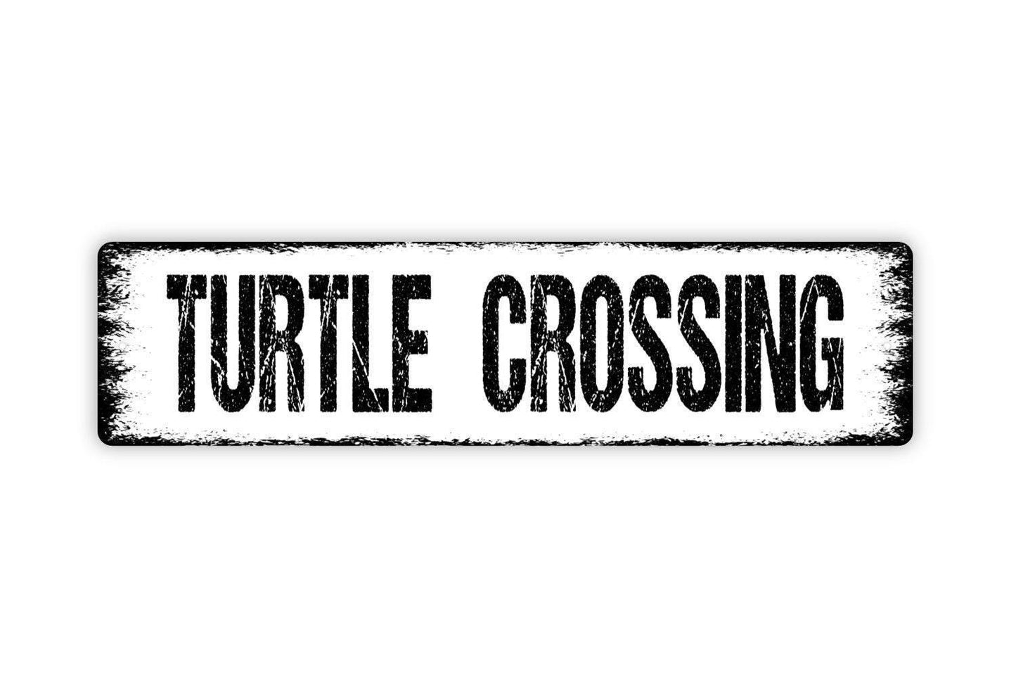 Turtle Crossing Sign | Animal Crossing Yard Sign | Funny Wildlife Sign | Garden or Driveway Decor | Metal Sign or Vinyl Sticker