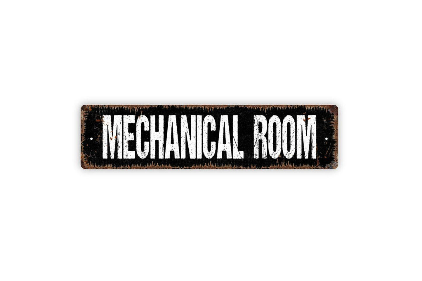 Mechanical Room Sign - Utilities Electric Room Electricity Danger Warning High Voltage Rustic Street Metal Sign or Door Name Plate Plaque