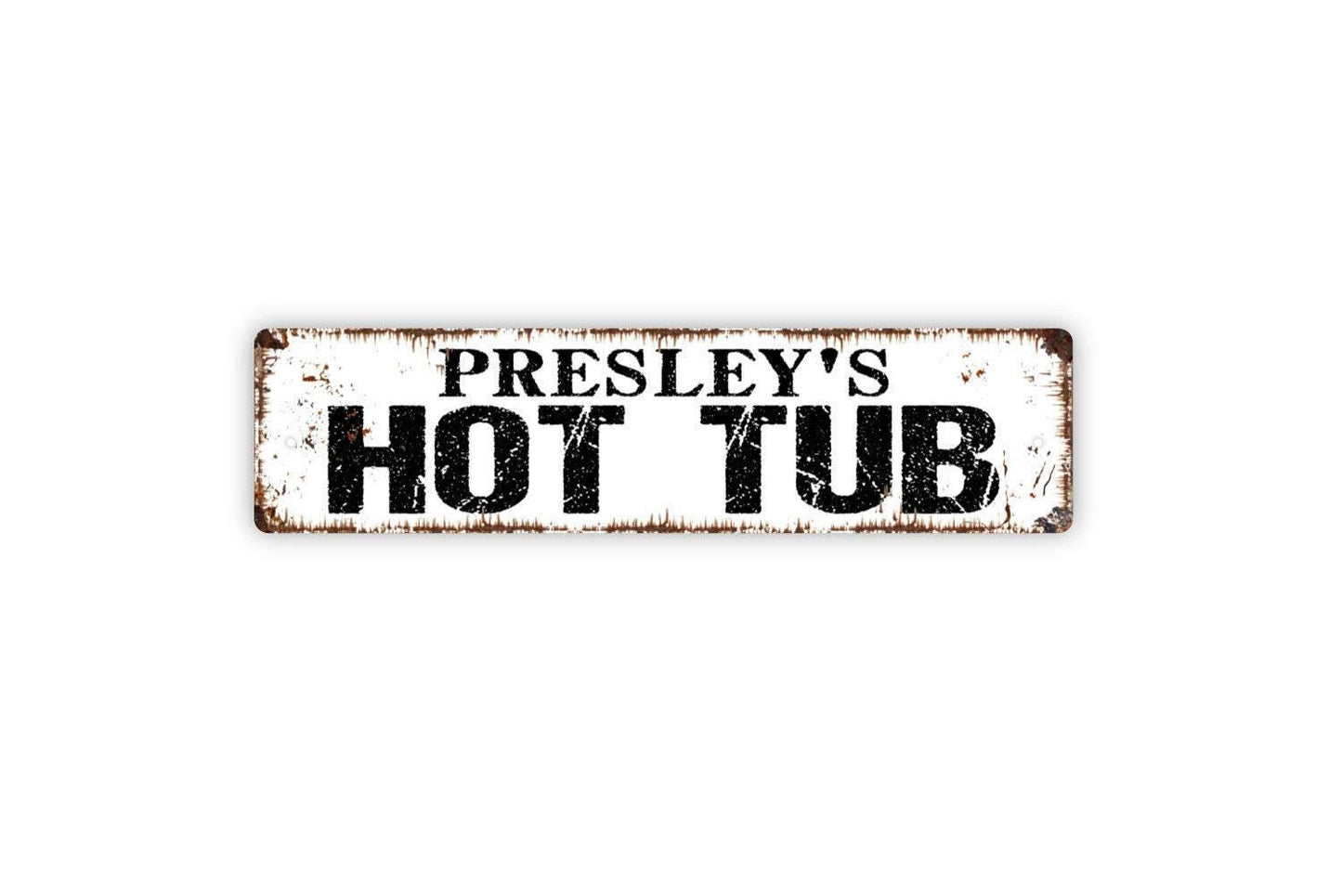 Personalized Hot Tub Sign - Spa Backyard Paradise Pool Vinyl Sticker Or Street Metal Sign or Door Name Plate Plaque
