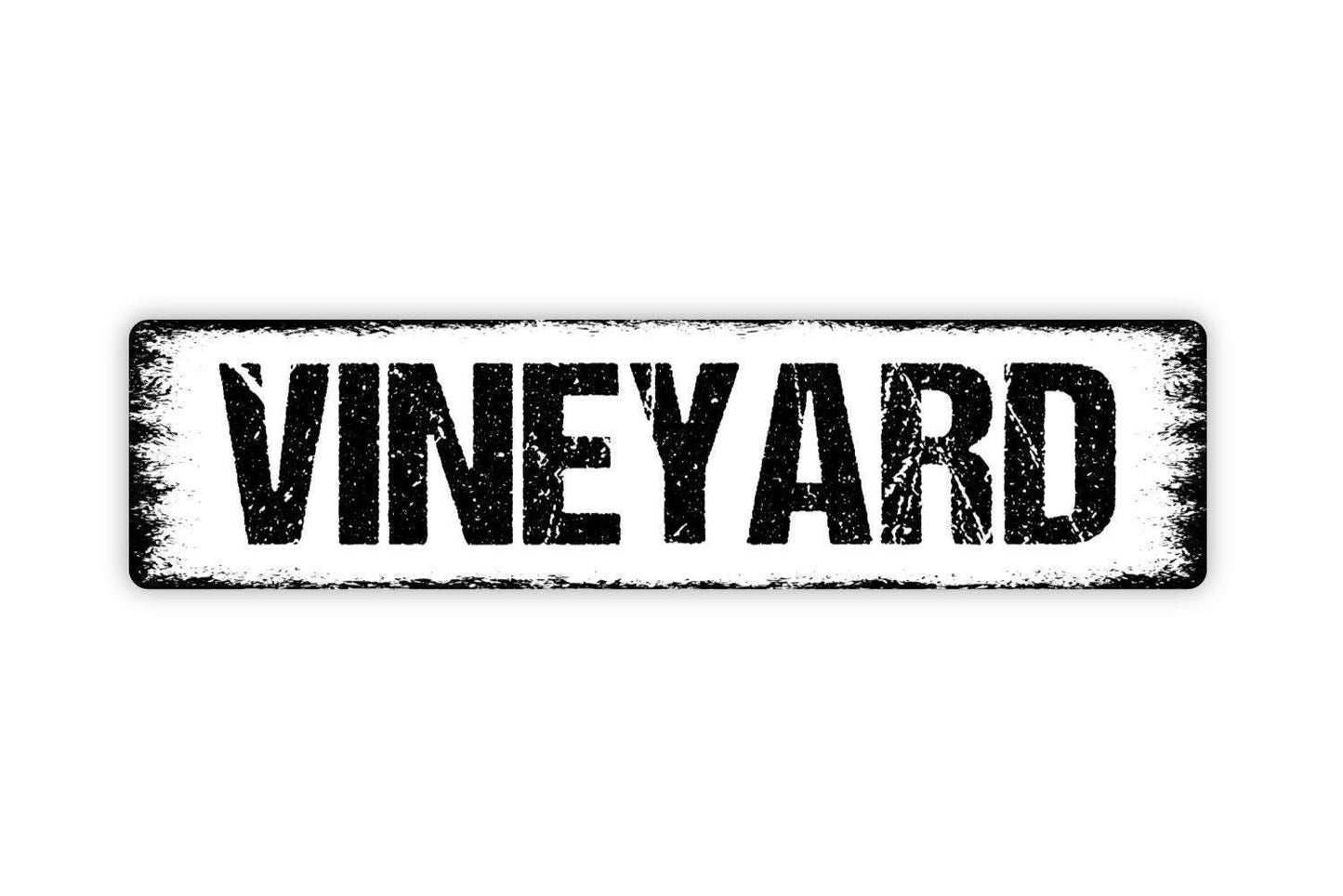 Vineyard Sign - Welcome To Our Winery Wine Grapes Grow Cellar Vinyl Sticker Or Street Metal Sign or Door Name Plate Plaque