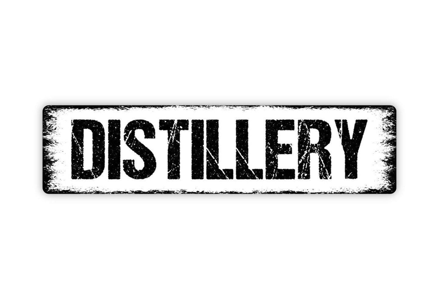 Distillery Sign - Kitchen Bar Custom Vinyl Sticker Or Street Sign or Door Name Plate Plaque