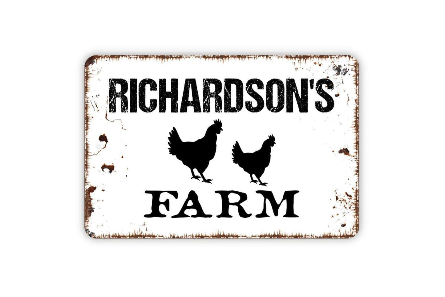 Personalized Chicken Farm Sign - Chicken Coop Custom Metal Wall Art