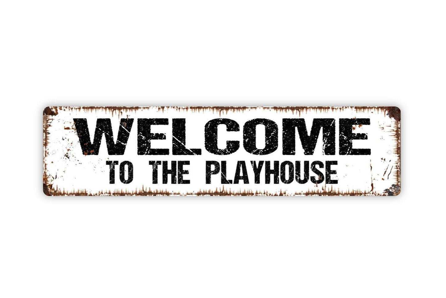 Welcome to the Playhouse Sign | Kids Playroom, Backyard, or Classroom Wall Décor | Fun Metal Sign or Vinyl Sticker Gift for Children
