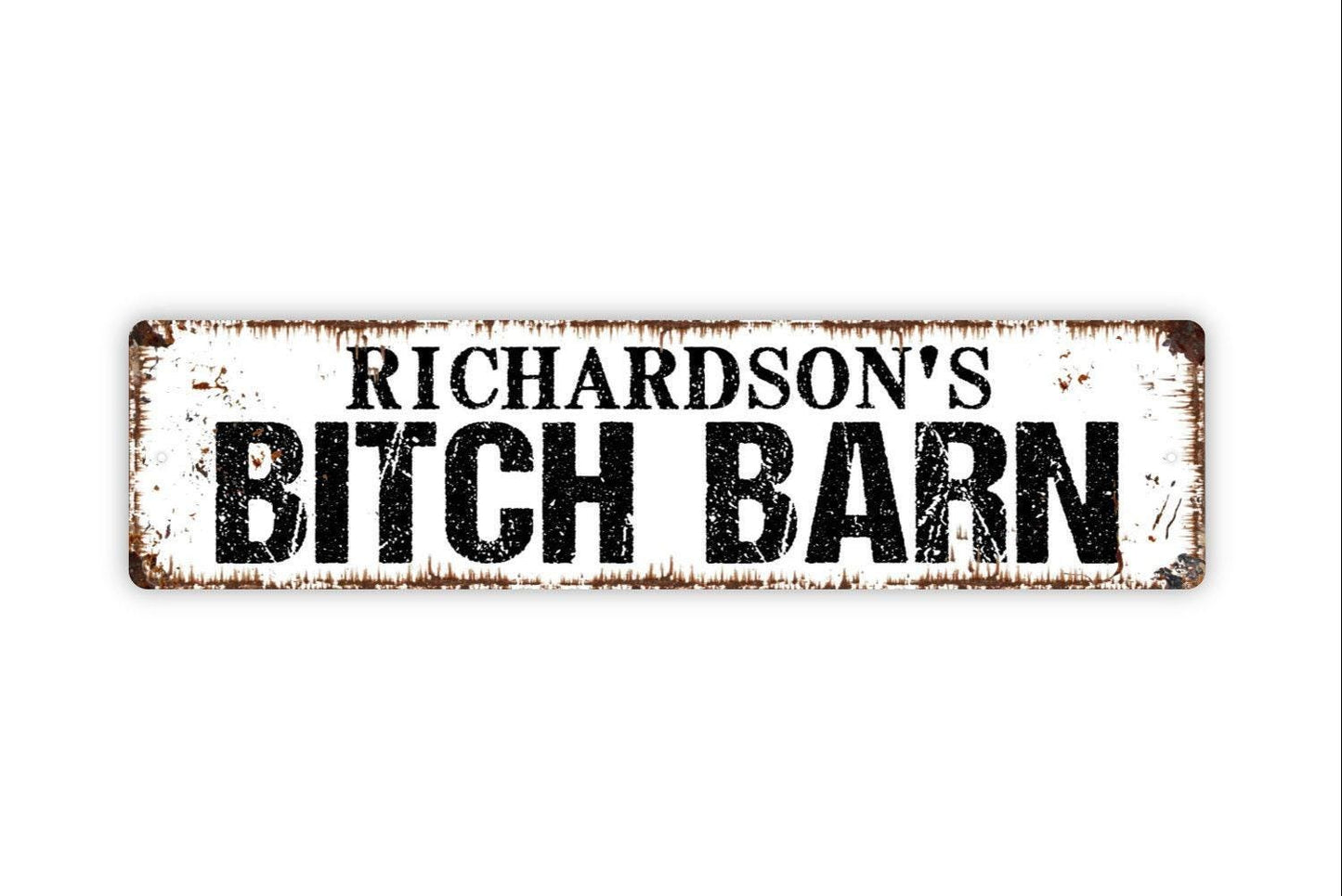 Personalized Bitch Barn Sign, Custom Metal Sign, Vinyl Sticker Or Street Sign or Door Name Plate Plaque