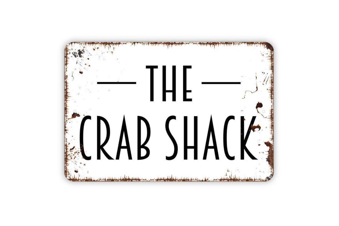 The Crab Shack Sign | Nautical Coastal Wall Decor | Rustic Beach House Seafood Restaurant Bar Wall Art | Metal Sign or Vinyl Sticker