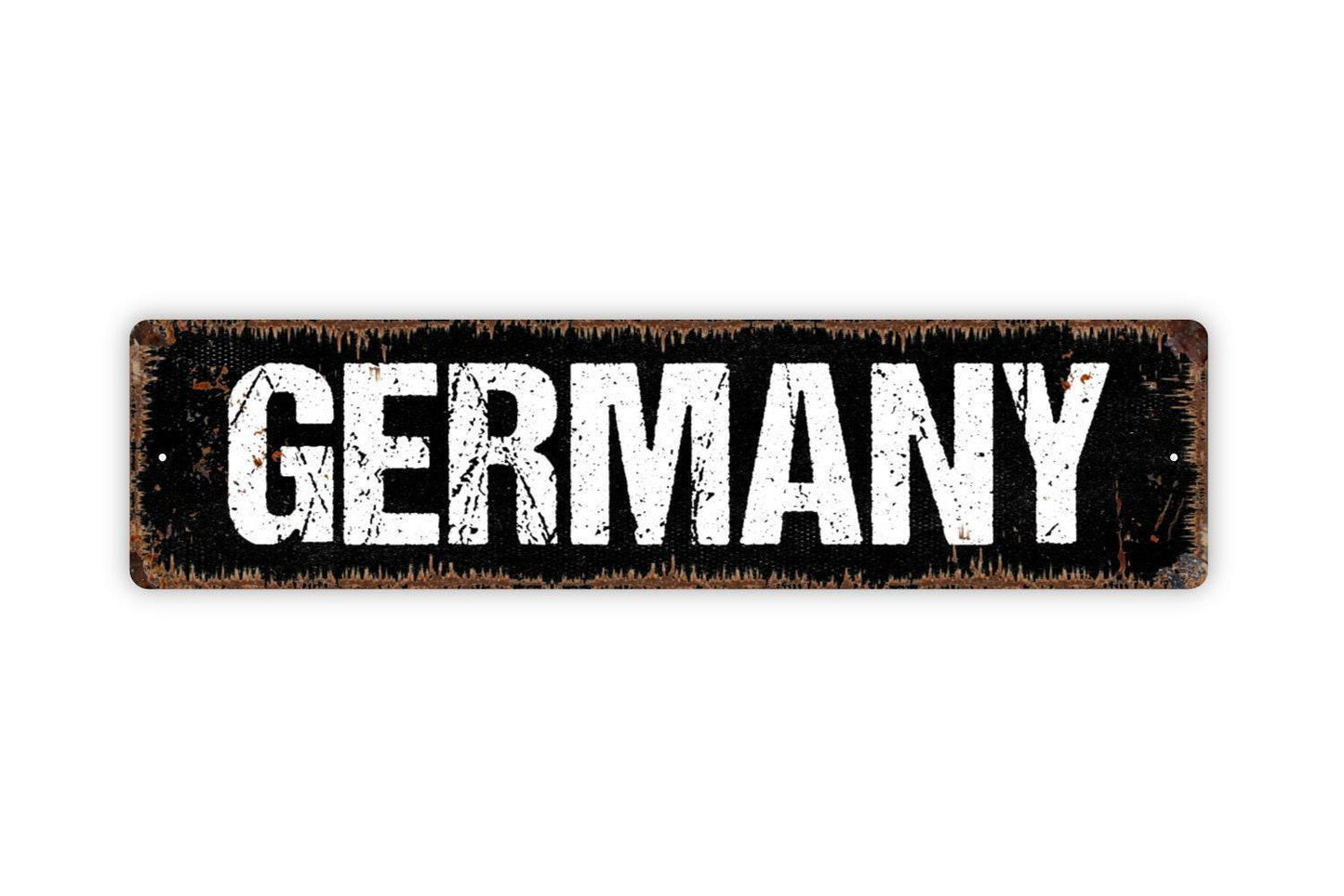Germany Sign - Welcome Vinyl Sticker Or Street Metal Sign or Door Name Plate Plaque