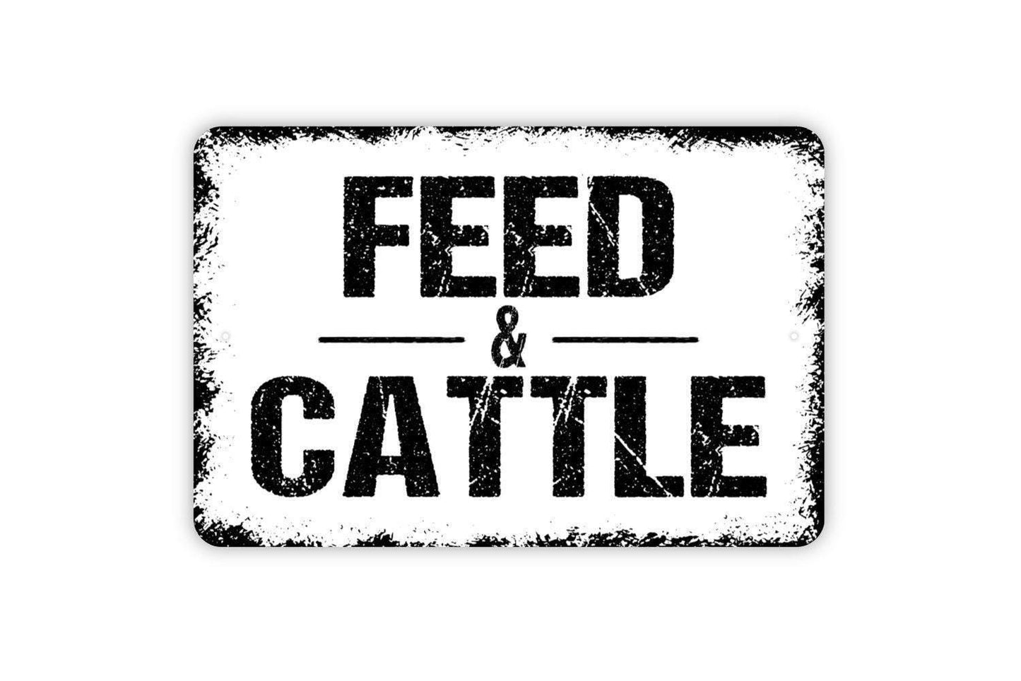 Feed and Cattle Sign - Farm Metal Wall Art - Indoor or Outdoor