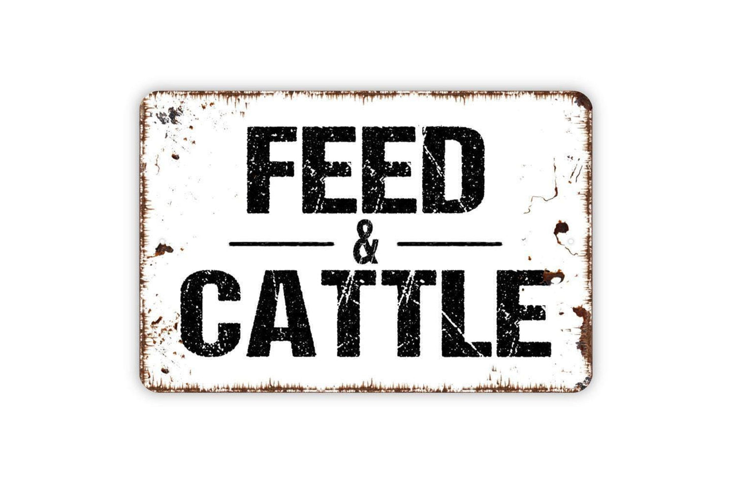 Feed and Cattle Sign - Farm Metal Wall Art - Indoor or Outdoor