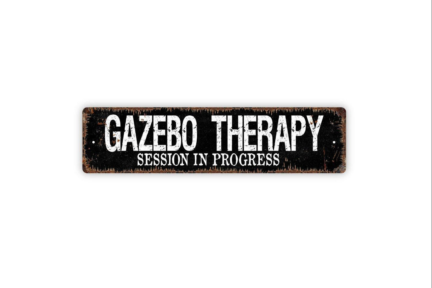 Gazebo Therapy Session In Progress Sign | Funny Outdoor Relaxation Sign | Metal Sign or Vinyl Sticker for Yard Garden Patio