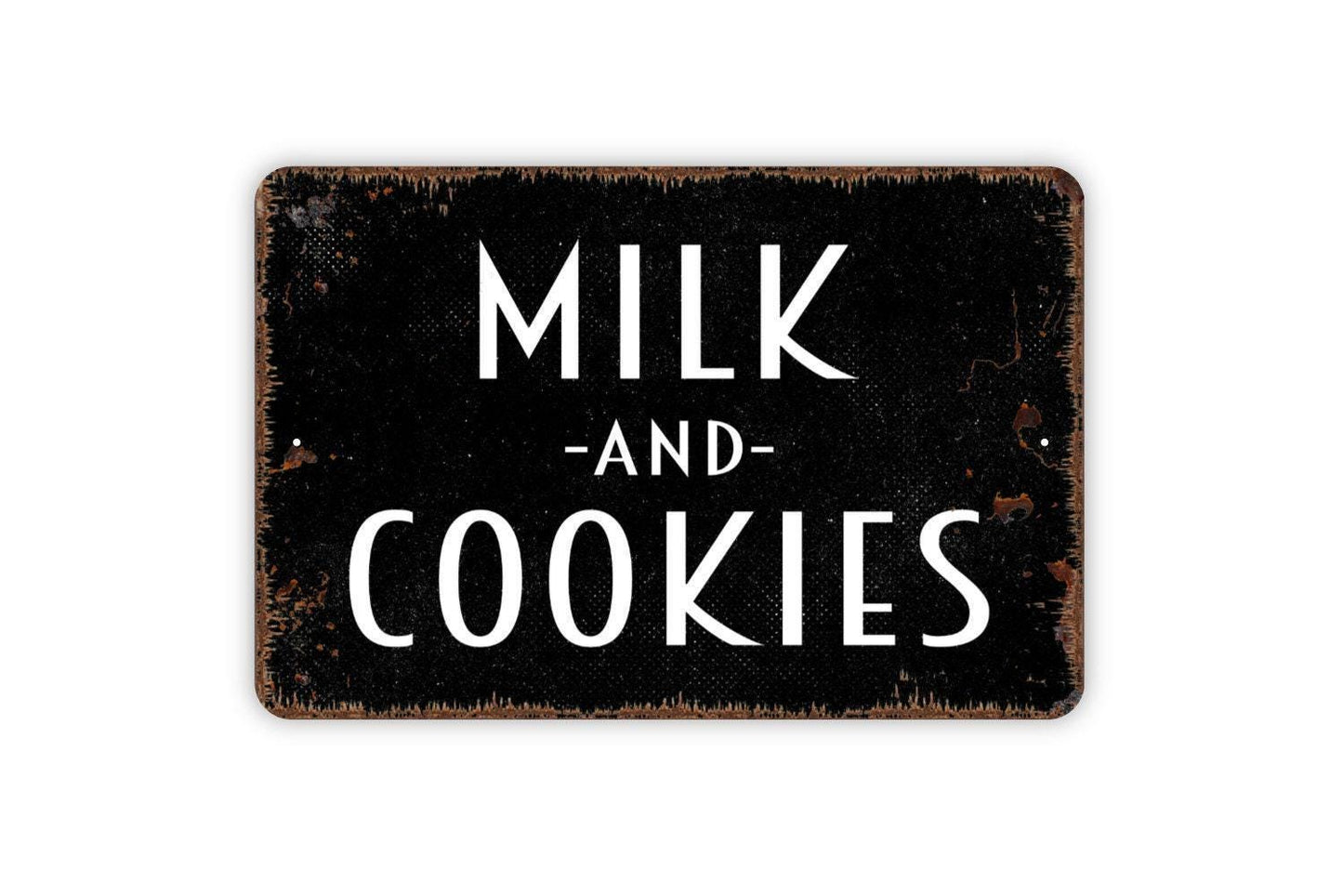 Milk and Cookies Sign | Rustic Farmhouse Kitchen Wall Sign for Bakery, Café, or Dining Room | Metal Sign or Vinyl Sticker | Snack Dessert