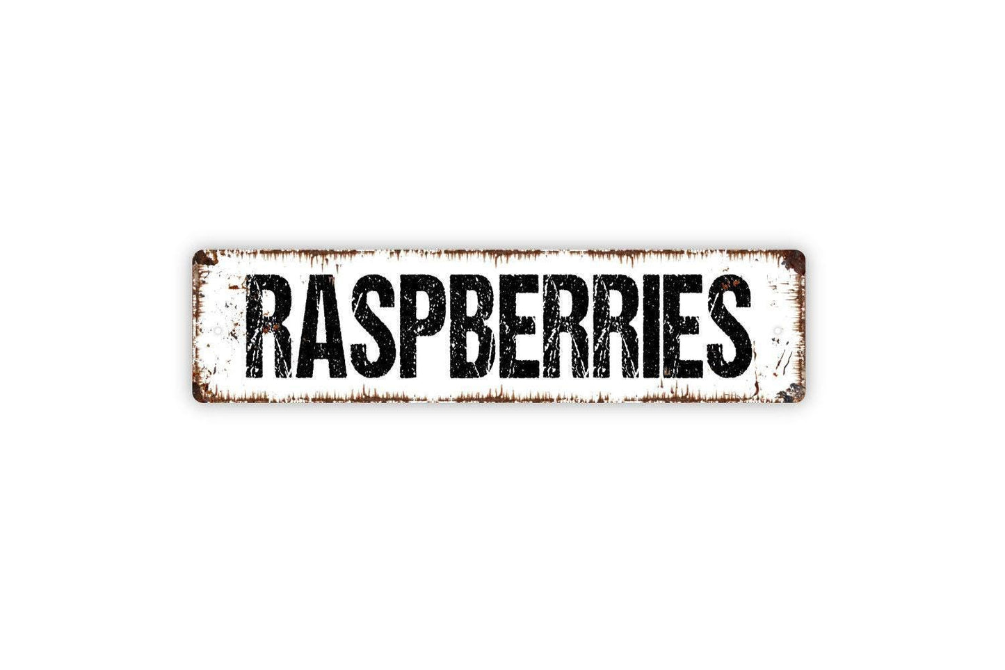 Raspberries Sign – Rustic Farmhouse Kitchen Wall Decor – Farmers Market or Garden Sign – Metal Sign or Vinyl Sticker