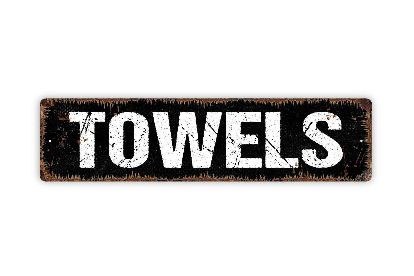 Towels Sign - Swimming Pool Shower Bathroom Beach Vinyl Sticker Or Metal Street Sign or Door Name Plate Plaque