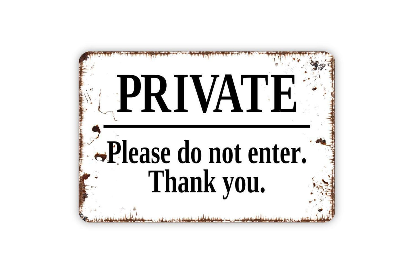Private Do Not Enter Thank You Sign - Private No Trespassing Metal Wall Art Indoor Or Outdoor