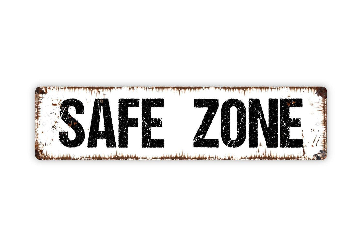 Safe Zone Sign - Relax Zen Safety Vinyl Sticker Or Street Metal Sign or Door Name Plate Plaque