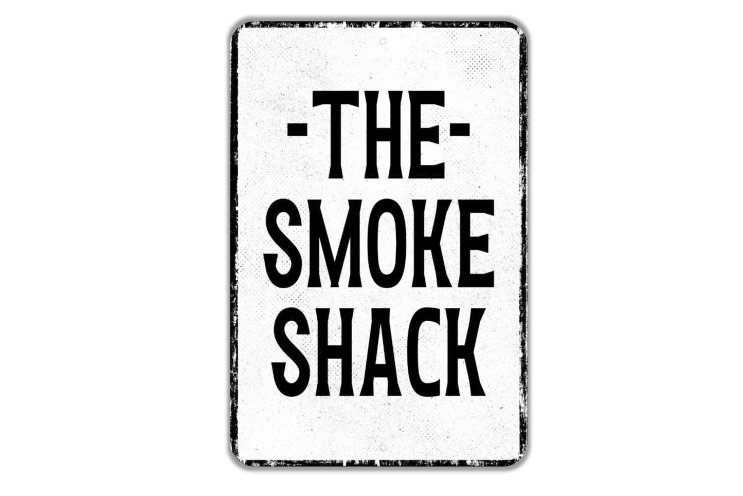 The Smoke Shack Sign Metal Wall Art or Vinyl Sticker for BBQ Pit, Outdoor Kitchen, Backyard Bar, Rustic Cabin, Man Cave, Barbecue Wall Decor