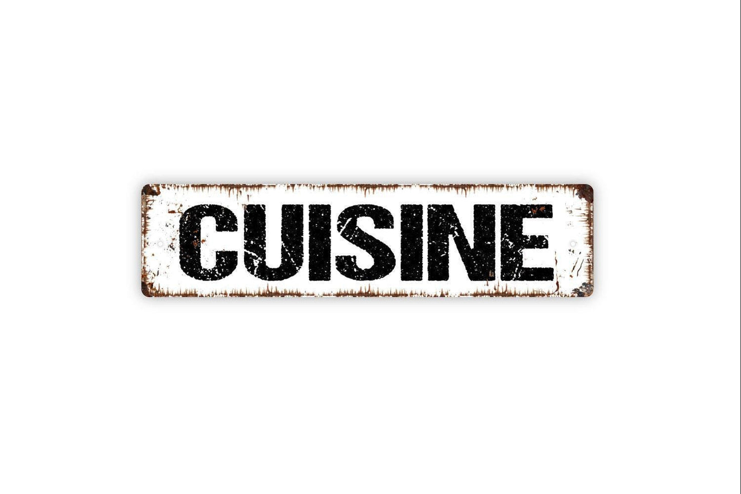 Cuisine Sign - Vinyl Sticker Or Metal Street Sign or Door Name Plate Plaque