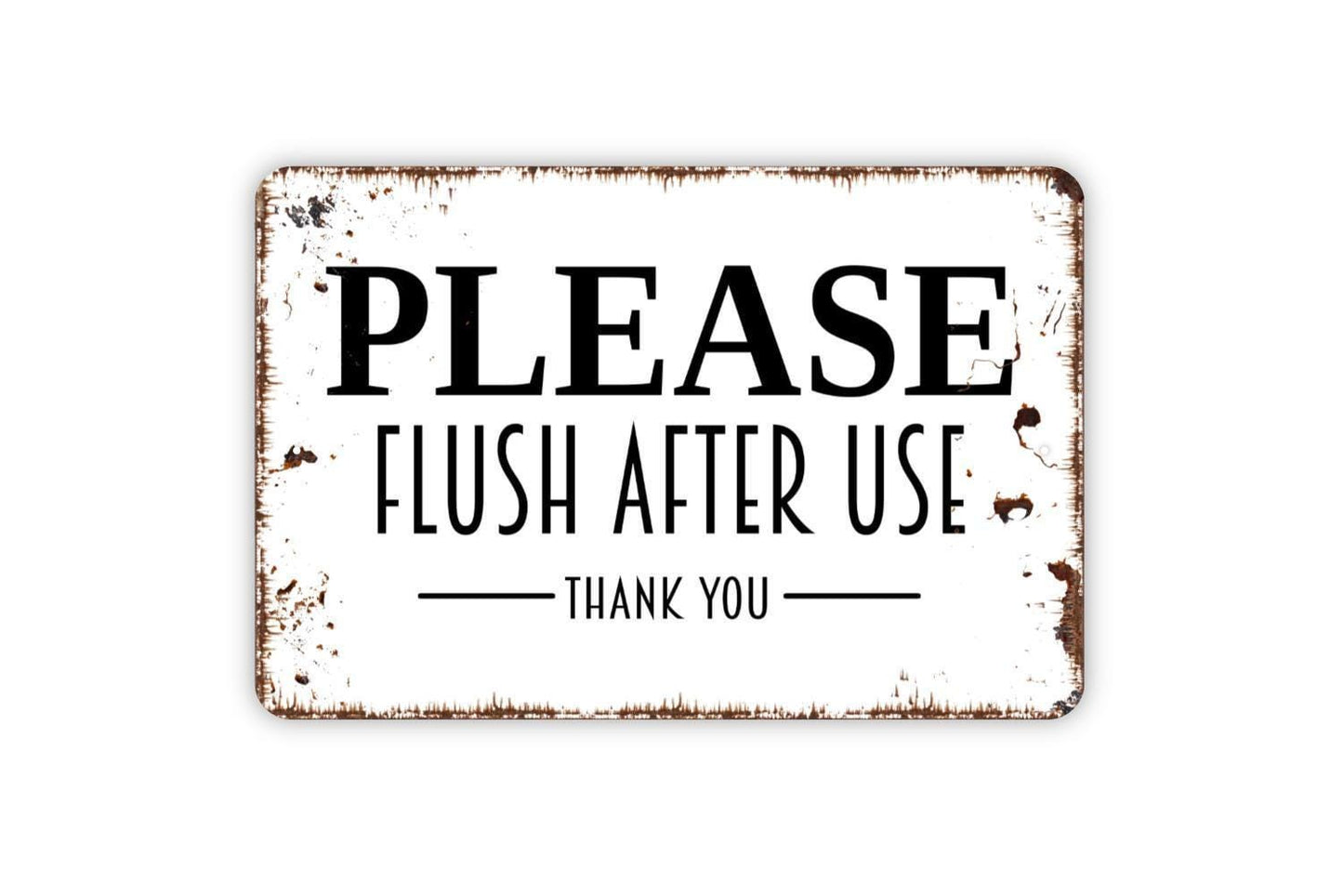 Please Flush After Use Thank You Sign | Funny Bathroom Wall Decor | Restroom Etiquette Guest Bath Farmhouse Metal Sign or Vinyl Sticker