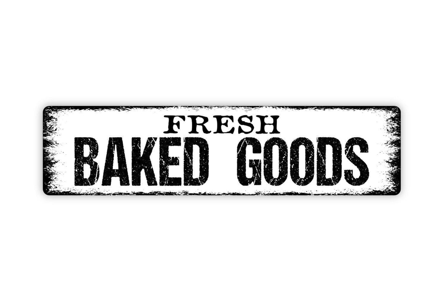Fresh Baked Goods Sign | Rustic Kitchen Bakery Wall Decor | Metal Sign or Vinyl Sticker for Cafe Dining Room Farmhouse