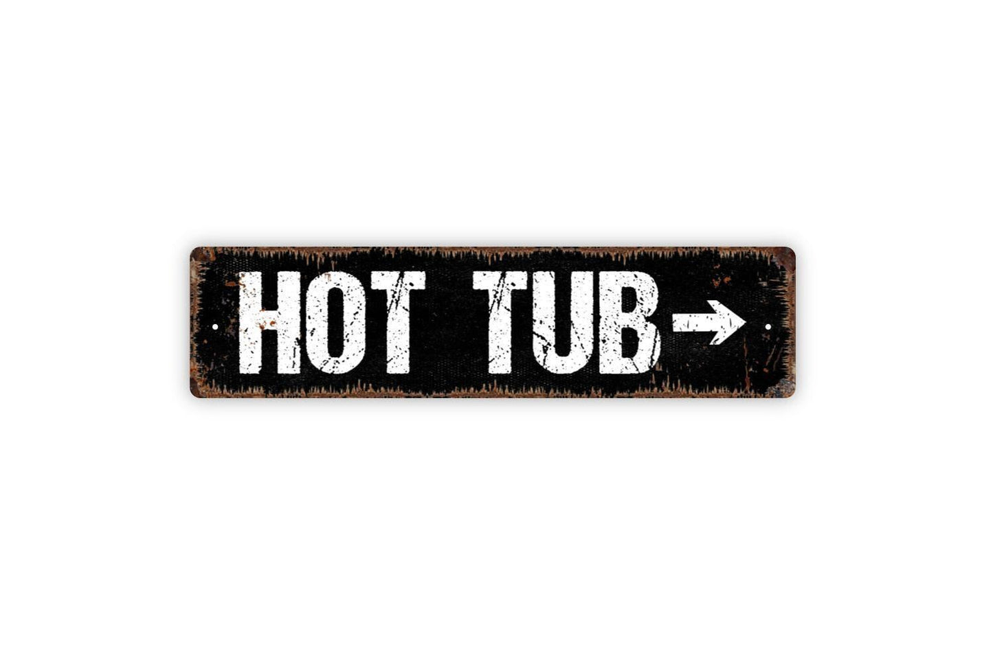 Hot Tub With Arrow Sign - Spa Swimming Pool This Way Vinyl Sticker Or Metal Street Sign or Door Name Plate Plaque