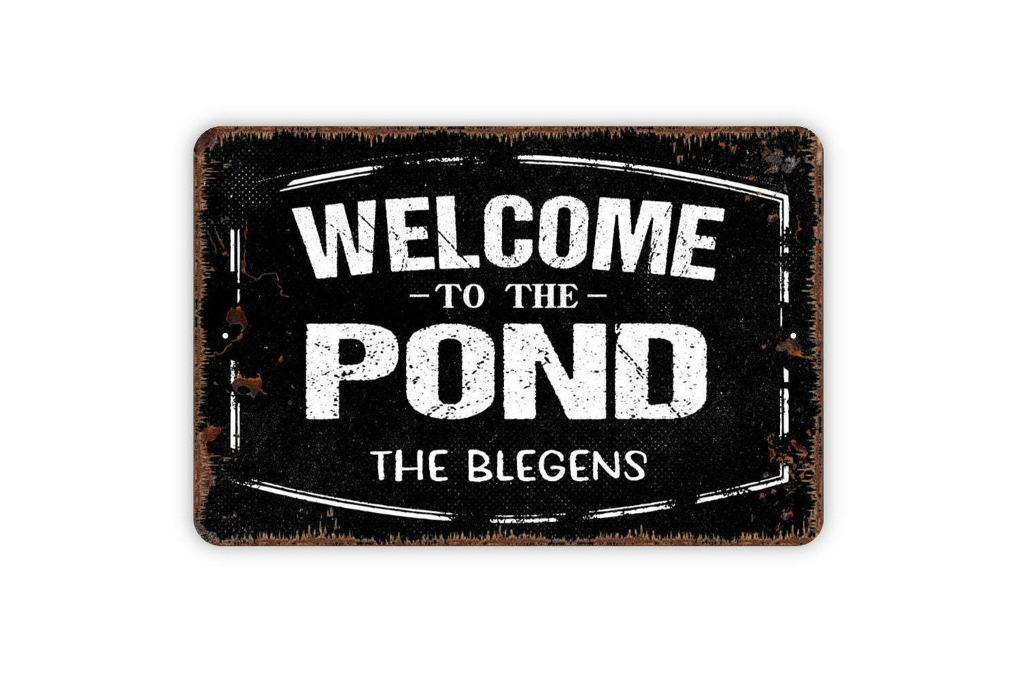 Personalized Welcome To The Pond Sign - Custom Metal Wall Art Indoor Or Outdoor