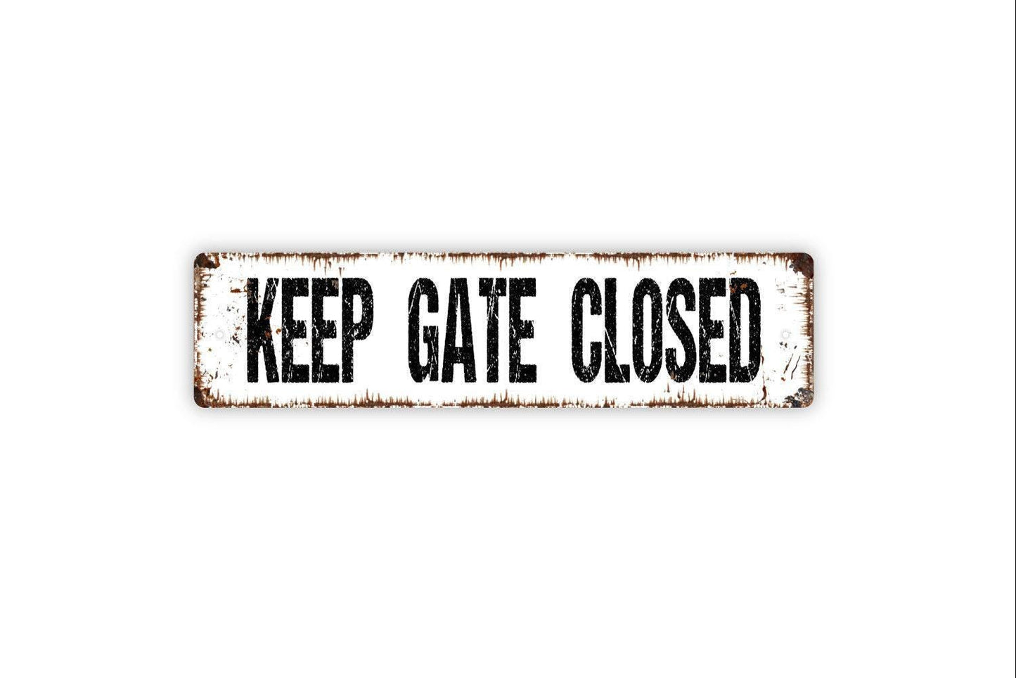 Keep Gate Closed Sign Metal or Vinyl Sticker | Gate Safety Sign | Farmhouse Yard Decor | Pet Warning Sign | Outdoor Entrance Sticker