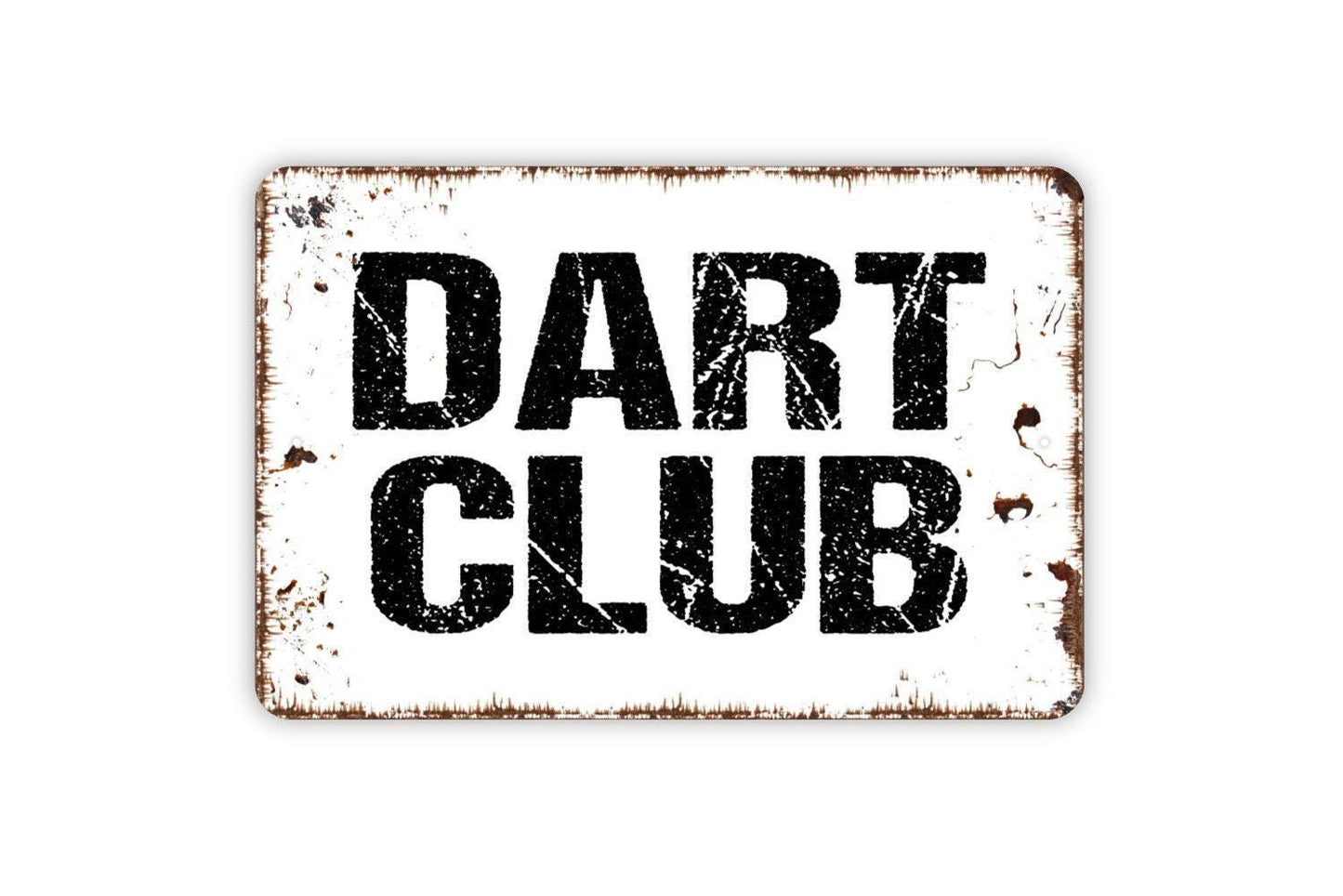 Dart Club Sign | Rustic Bar Wall Decor | Game Room or Pub Wall Art | Custom Metal Sign or Vinyl Sticker | Man Cave Dartboard Sign