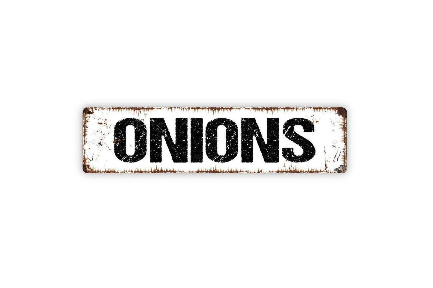 Onions Sign Metal or Vinyl Sticker | Farm Fresh Produce Sign | Rustic Kitchen Decor | Farmers Market Sticker | Country Farmhouse Wall Art