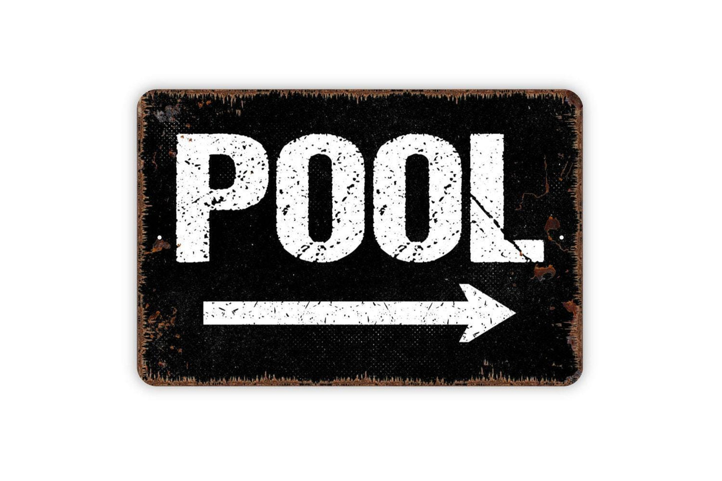 Pool Arrow Sign – Right or Left Directional Sign – Outdoor Poolside Wall Decor – Patio or Backyard Sign – Metal Sign or Vinyl Sticker