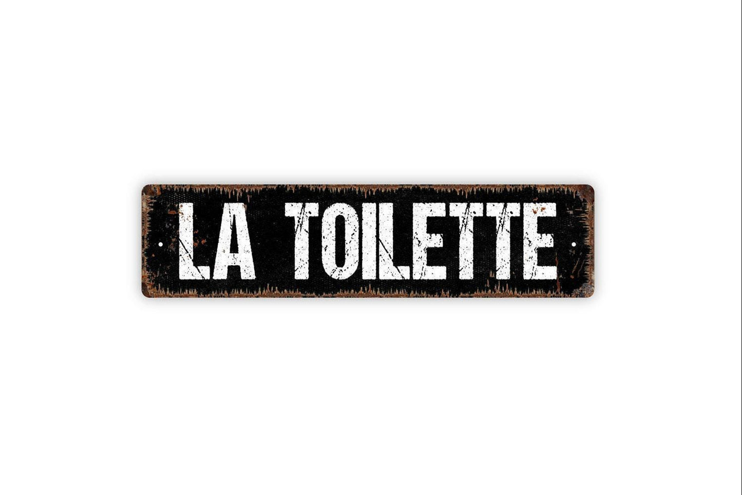 La Toilette Sign Metal or Vinyl Sticker | Rustic Bathroom Decor | French Bathroom Sign | Farmhouse Bath Sign | Guest Restroom Sticker