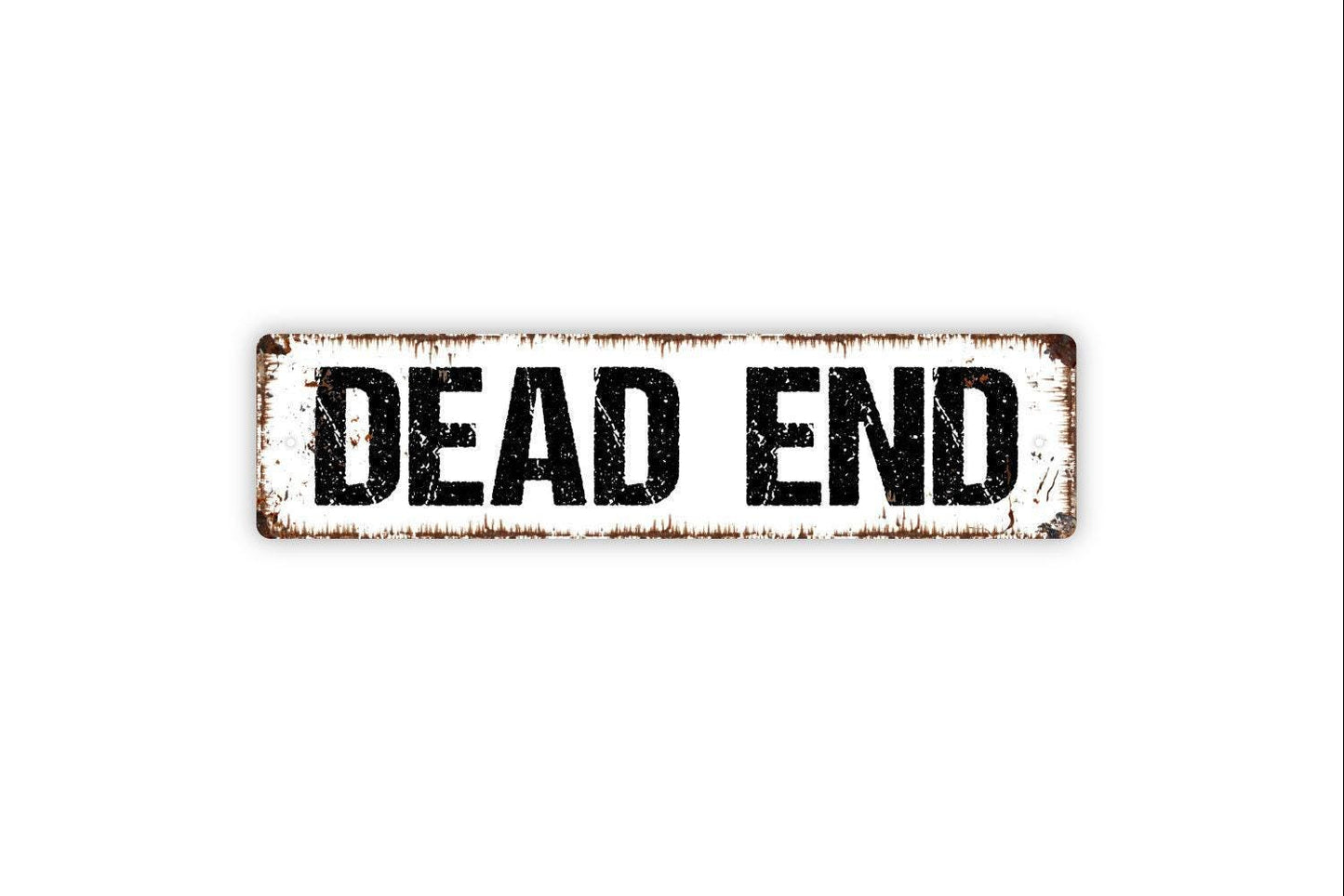 Dead End Sign | Street Style Wall Sign for Driveway, Garage, or Game Room Décor | Metal Dead End Sign or Vinyl Sticker Gift