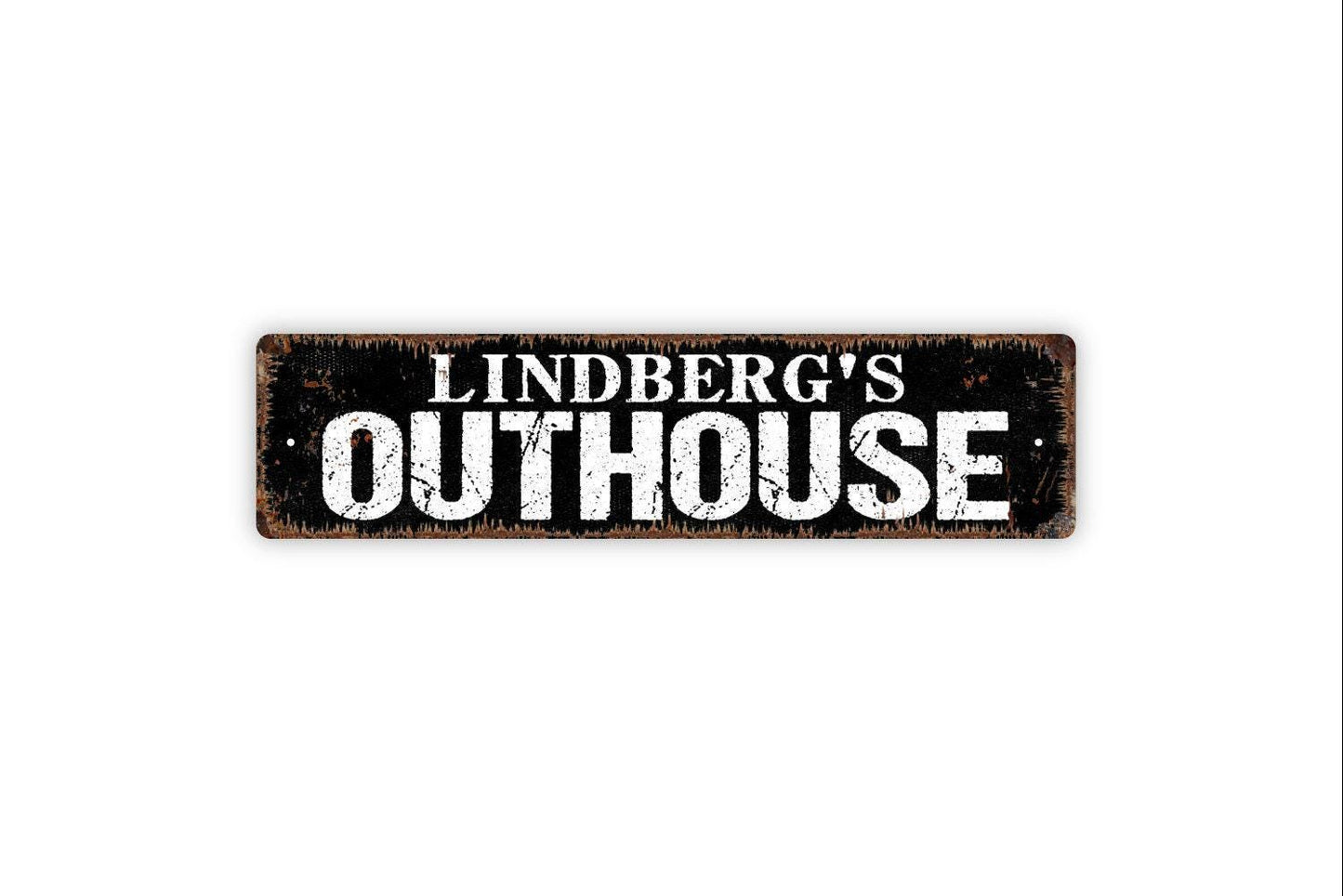 Personalized Outhouse Sign, Custom Metal Sign, Vinyl Sticker Or Street Sign or Door Name Plate Plaque