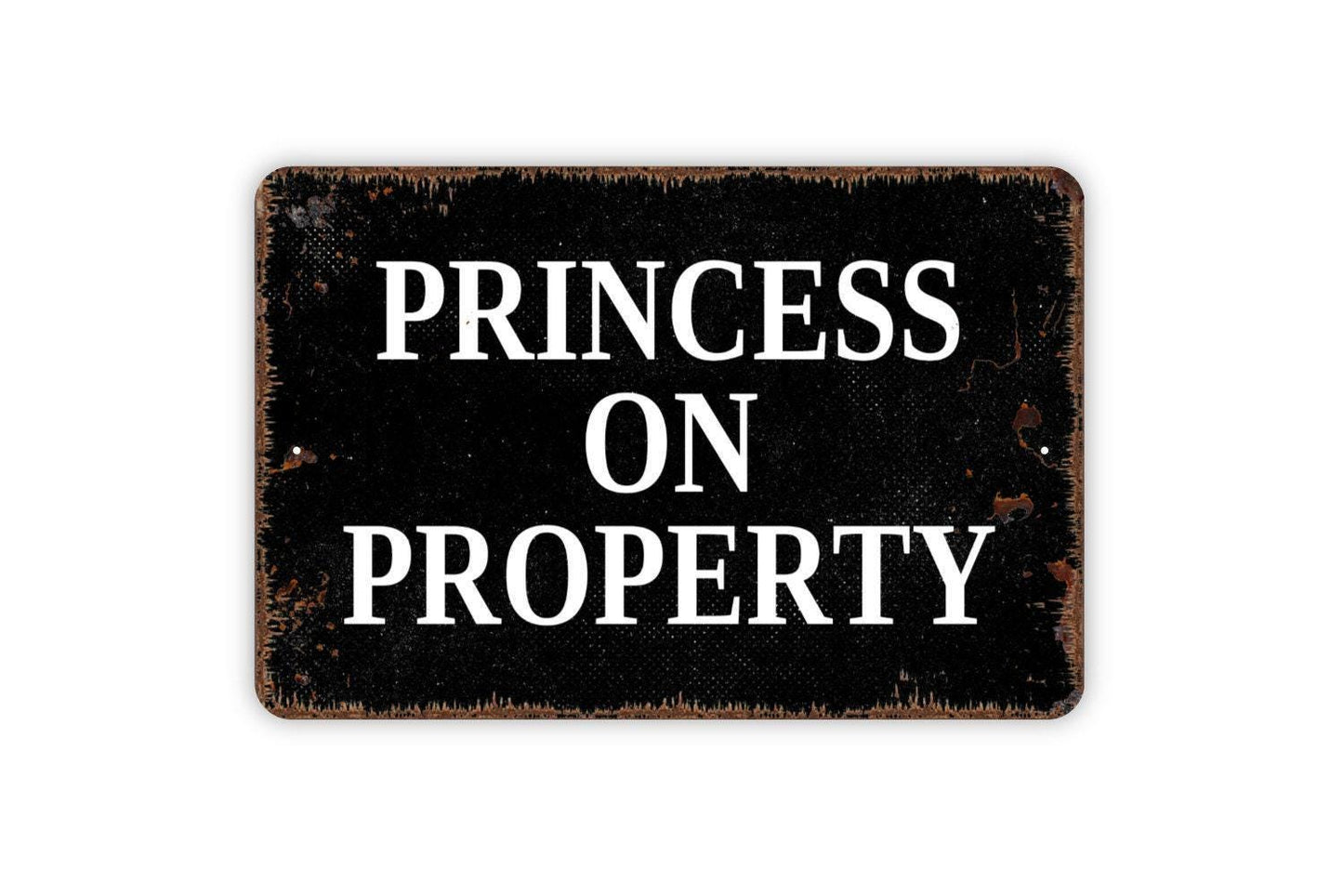 Princess On Property Sign - Metal Wall Art Indoor Or Outdoor