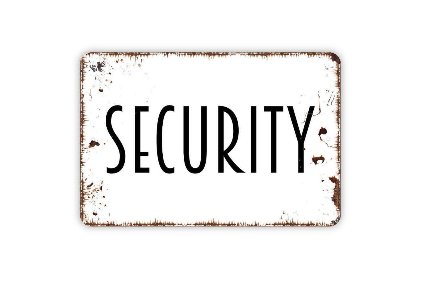 Security Sign | Property Safety Warning Wall Decor | Metal Sign or Vinyl Sticker for Home Business Fence Gate Yard