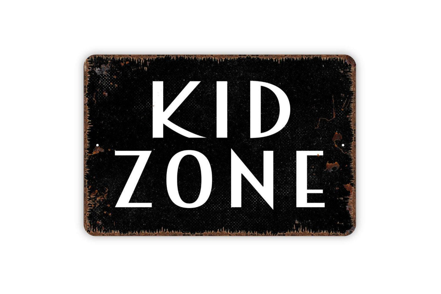 Kid Zone Sign | Playroom or Children’s Area Wall Decor | Metal Sign or Vinyl Sticker for Kids’ Room, Classroom, or Outdoor Play Space