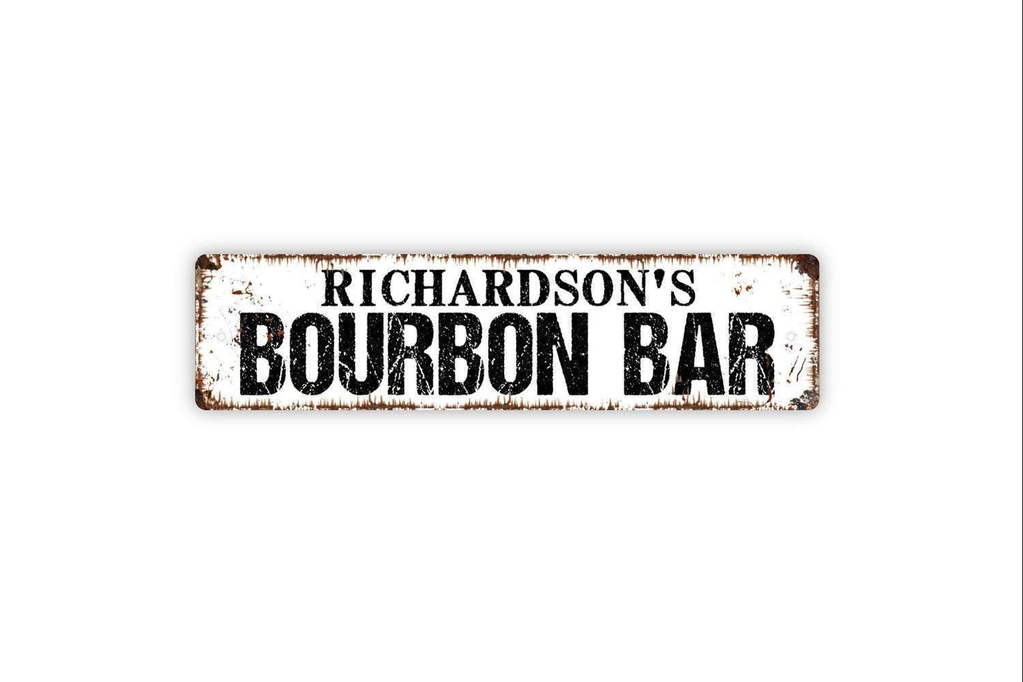 Personalized Bourbon Bar Sign, Custom Metal Sign, Vinyl Sticker Or Street Sign or Door Name Plate Plaque