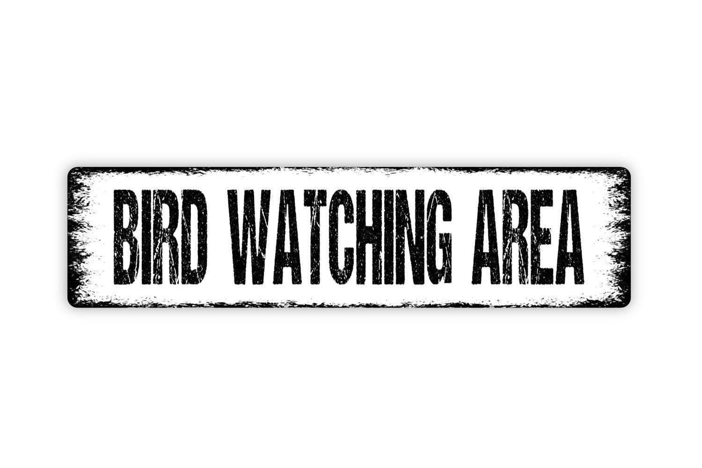 Bird Watching Area Sign - Apiary Garden Wildlife Viewing Vinyl Sticker Or Street Metal Sign or Door Name Plate Plaque