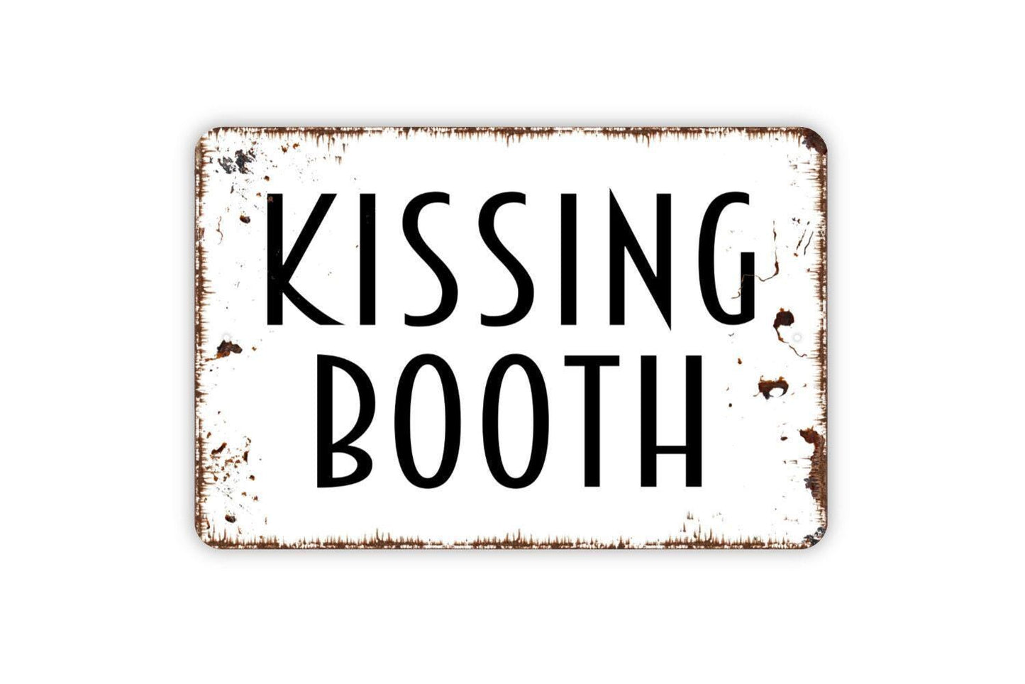 Kissing Booth Sign | Funny Romantic Valentine Wall Decor | Metal Sign or Vinyl Sticker for Bedroom Wedding Party Bar