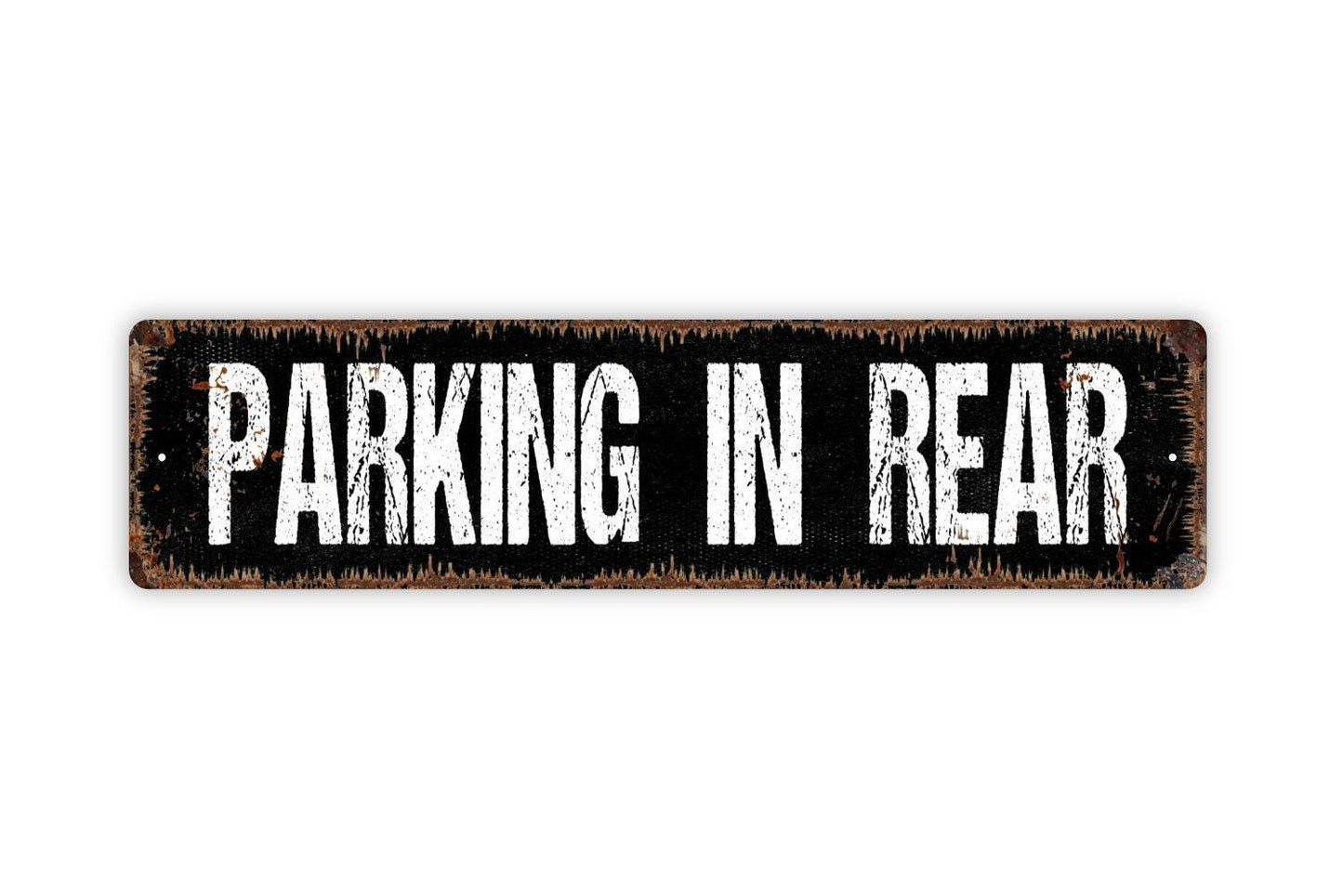 Parking In Rear Sign | Business or Home Directional Wall Sign | Car Park Vehicle Metal Sign or Vinyl Sticker Outdoor Property