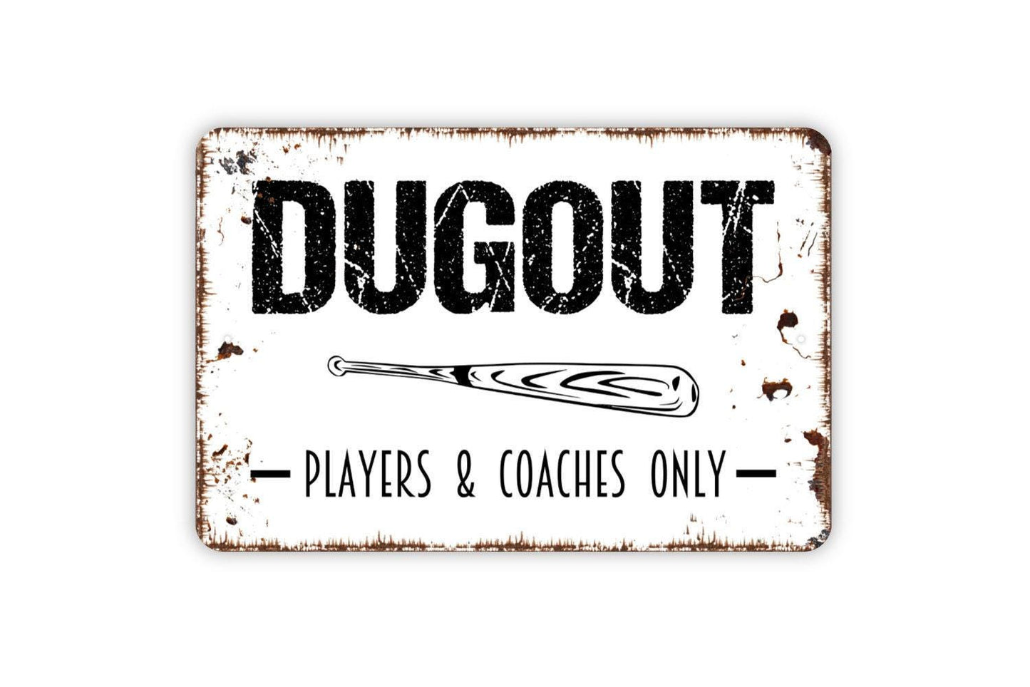 Dugout Players And Coaches Only Sign - Baseball Metal Indoor or Outdoor Wall Art