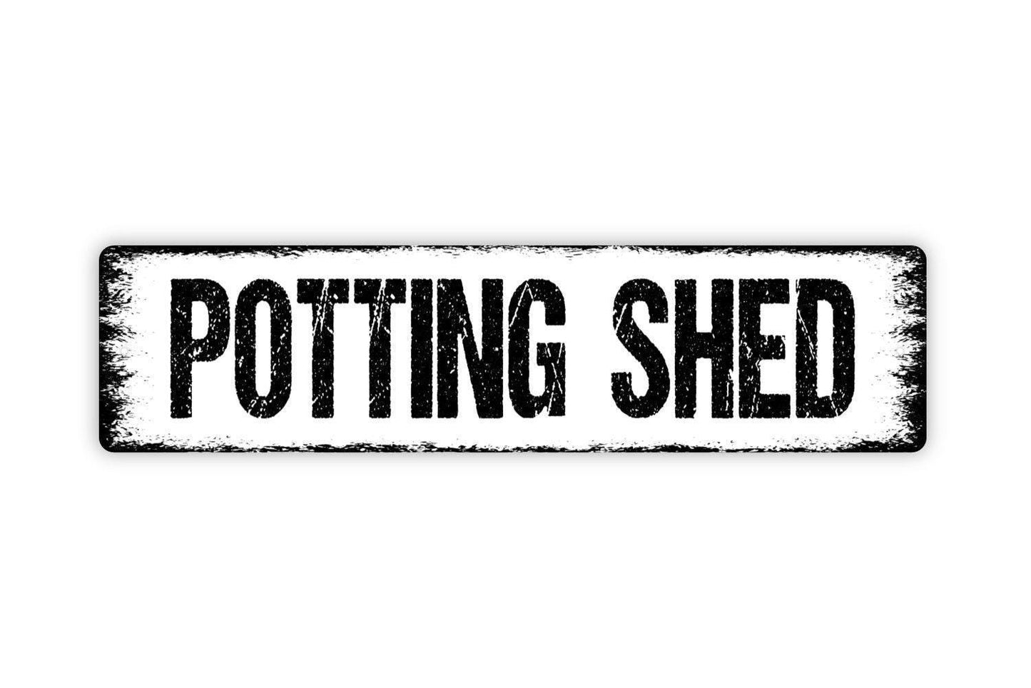 Potting Shed Sign - Vinyl Sticker Or Metal Street Sign or Door Name Plate Plaque