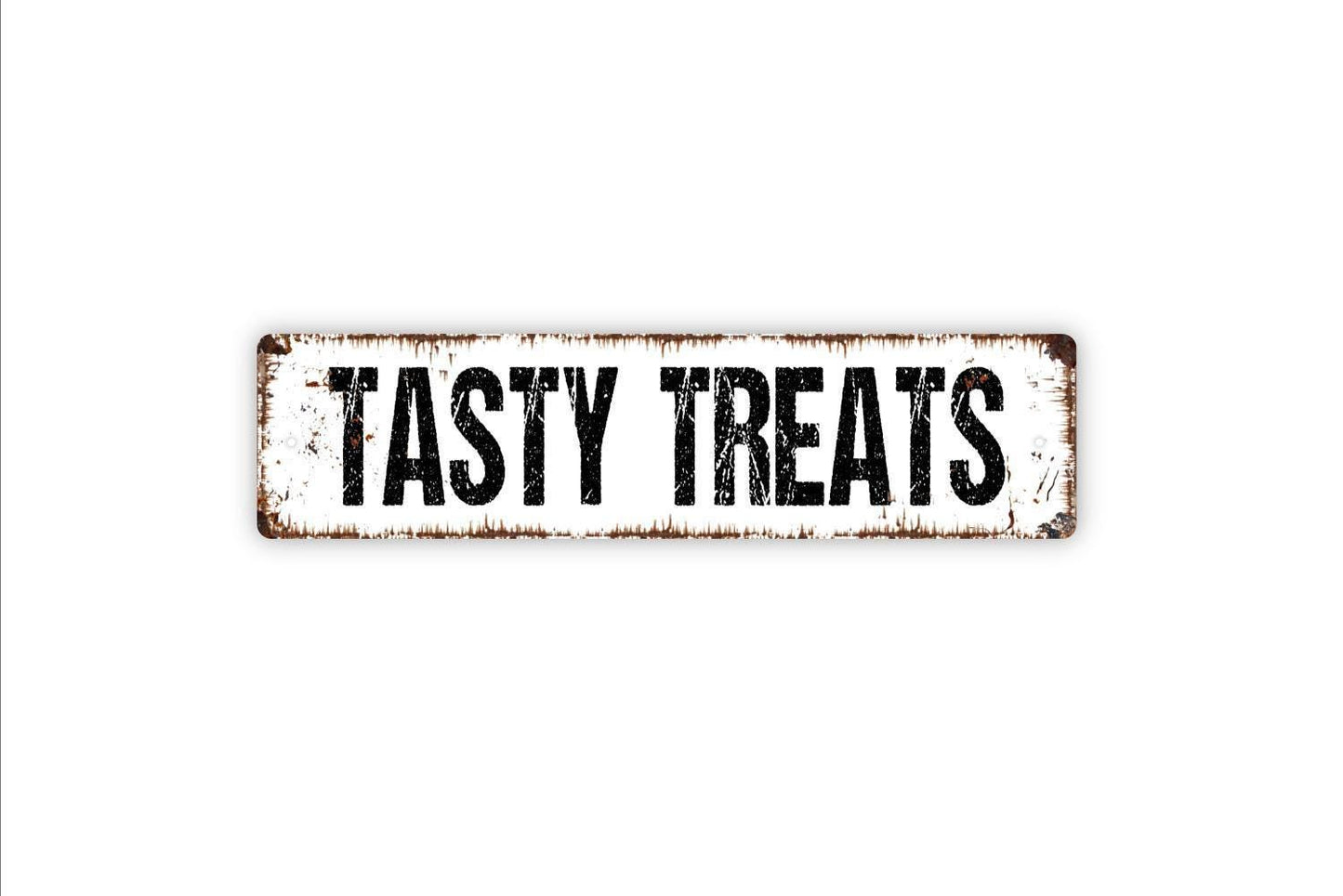 Tasty Treats Sign | Kitchen, Bakery, or Dessert Bar Metal Sign or Vinyl Sticker | Rustic Home, Party, or Candy Shop Wall Decor