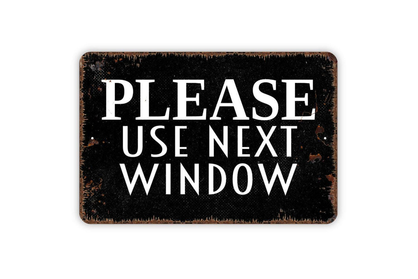 Please Use Next Window Sign - Business Restaurant Line Queue Modern Wall Art Indoor Or Outdoor