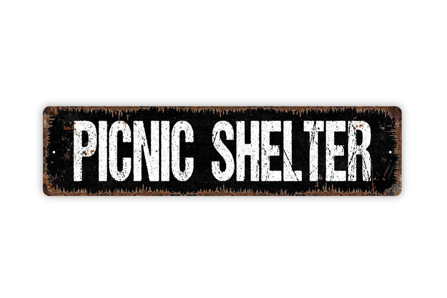 Picnic Shelter Sign Metal or Vinyl Sticker | Park Pavilion Sign | Rustic Outdoor Decor | Camping Sign | Backyard Picnic Area Sticker