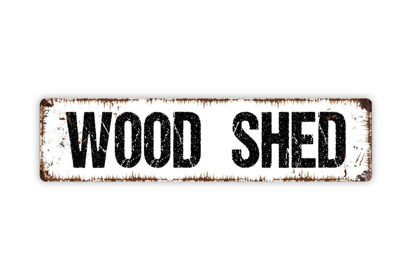 Wood Shed Sign – Rustic Farmhouse Wall Decor – Firewood Storage Barn Cabin Yard Shed Wall Sign – Metal Sign or Sticker