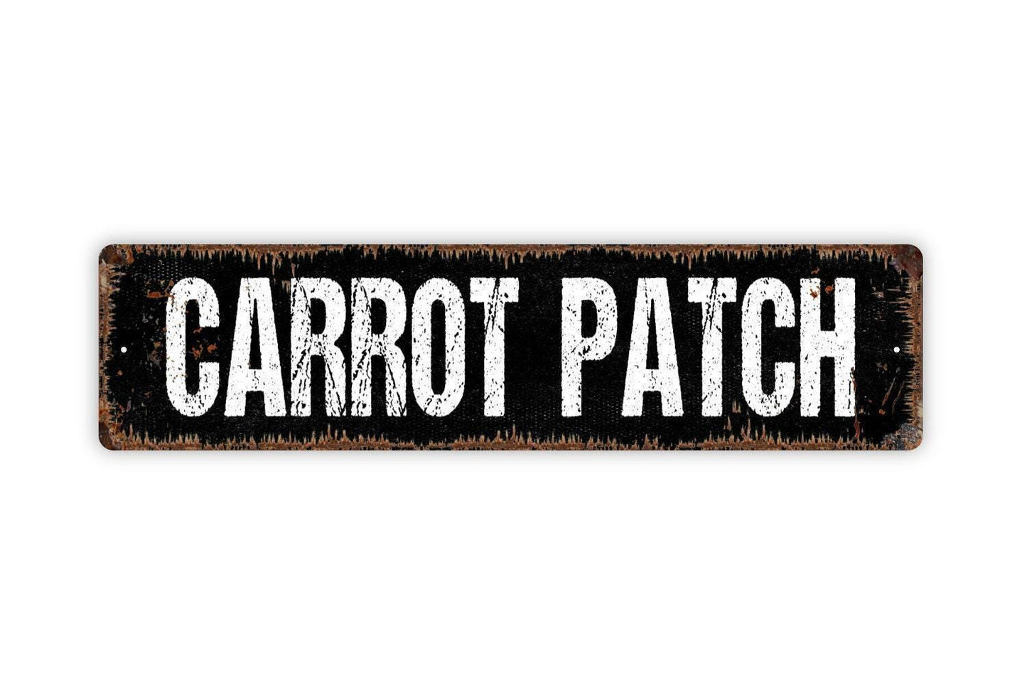 Carrot Patch Sign - Vegetables Garden Marker Produce Farmers Market Bunny Rabbit Rustic Street Metal Sign or Door Name Plate Plaque