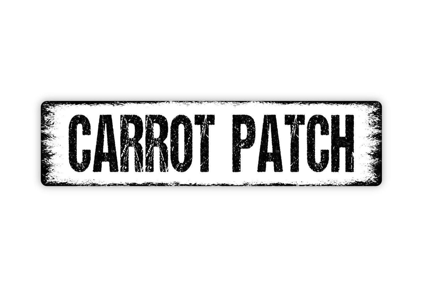 Carrot Patch Sign - Vegetables Garden Marker Produce Farmers Market Bunny Rabbit Rustic Street Metal Sign or Door Name Plate Plaque